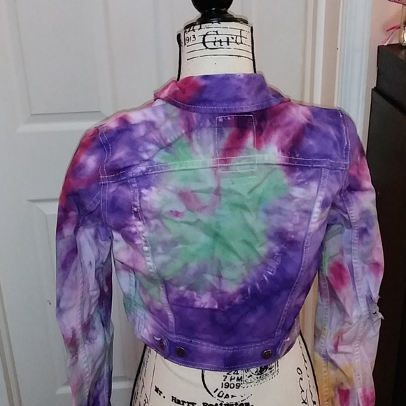 Abercrombie & Fitch tye dye jean jacket Sz M - Picture 2 of 6